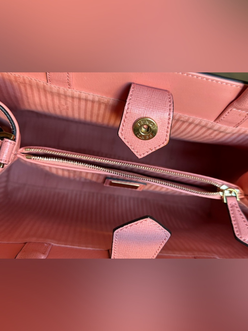 FENDI Pink Leather Petite Sac 2jours Elite Tote Bag - Picture 9 of 16